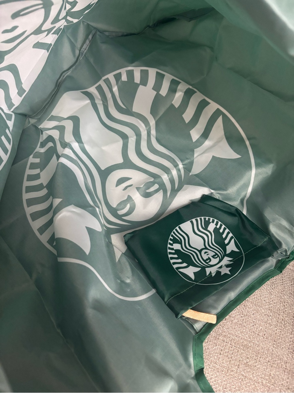 Starbucks Reusable Dark Green Tote Bag with White Siren Logo - Picture 4 of 7